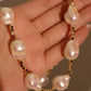 18K Real Gold Plated Multi Baroque Pearls Necklace