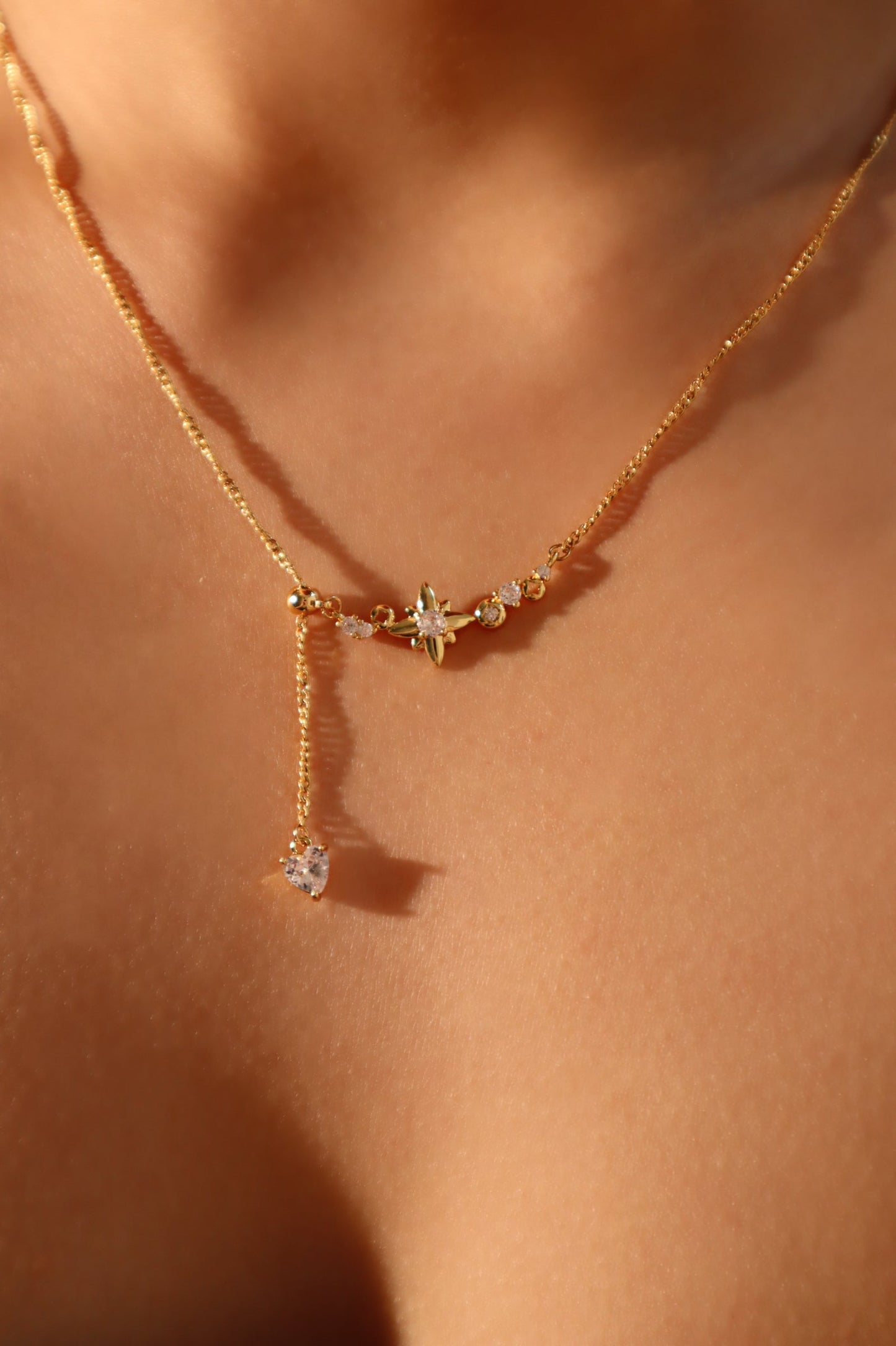 18K Real Gold Plated Galaxy Stars Necklace