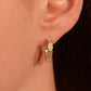 14K Real Gold Plated White Opal Diamond Earrings