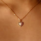 18K Gold Vermeil White Opal Heart Necklace