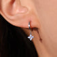 925 Sterling Silver Lucky Leaf Hoop Earrings