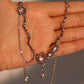 Platinum Plated Purple Glitter Gem Dangle Necklace