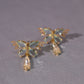 14K Real Gold Plated Blue Gem Butterfly Diamond Earrings