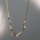 18K Real Gold Plated Blue Gem Diamonds Necklace