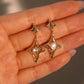 14K Real Gold Plated Diamond Star Earrings