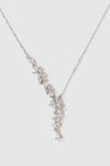 Platinum Plated Diamond Leaf Necklace