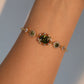14K Real Gold Plated Emerald Butterfly Bracelet
