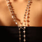 Platinum Plated Multi Pearls Layering Long Necklace (Waist Chain)