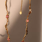 18K Real Gold Plated Multi Purple Opal Wave Necklace