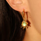 18K Real Gold Plated Opal Dangle Earrings