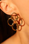 18K Real Gold Plated Flower Earrings