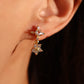18K Real Gold Plated Diamond Cross Earrings