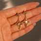 14K Real Gold Plated Diamond Star Earrings