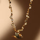 18K Real Gold Plated Black Shell Moon Necklace