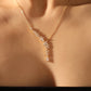 14K Real Gold Plated Diamond Leaf Necklace