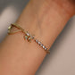 14K Real Gold Plated Diamond Bowknot Bracelet