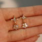 18K Real Gold Plated Diamond Cross Earrings
