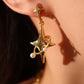 18K Real Gold Plated Saturn Star Earrings