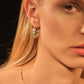 18K Real Gold Plated Green Opal Hoop Earrings