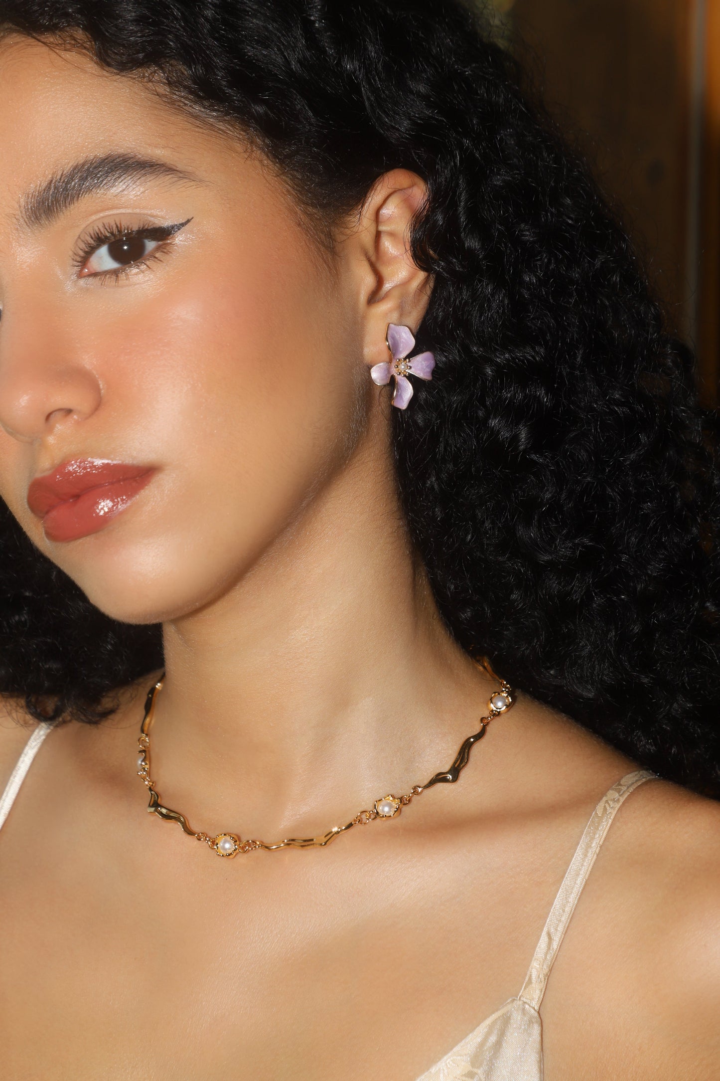 18K Real Gold Plated Multi Pearls Wave Necklace