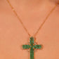Gold Plated Green Cross Necklace