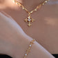 18K Real Gold Plated Diamond Cross of Hearts Necklace