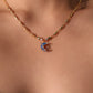 18K Real Gold Plated Moonstone Moon Star Necklace