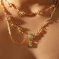 18K Real Gold Plated Multi Opal Necklace