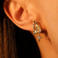 14K Real Gold Plated Natural Shell Butterfly Star Earrings