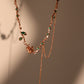 18K Rose Gold Plated Green Gem Rose Necklace
