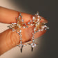Mix Metal Butterfly Star Earrings