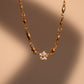 18K Real Gold Plated Diamond Flower Necklace