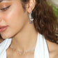 Platinum Plated Diamond Butterfly Blue Drop Earrings