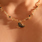 18K Real Gold Plated Black Shell Moon Necklace