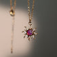 14K Real Gold Plated Purple Opal Sun Necklace