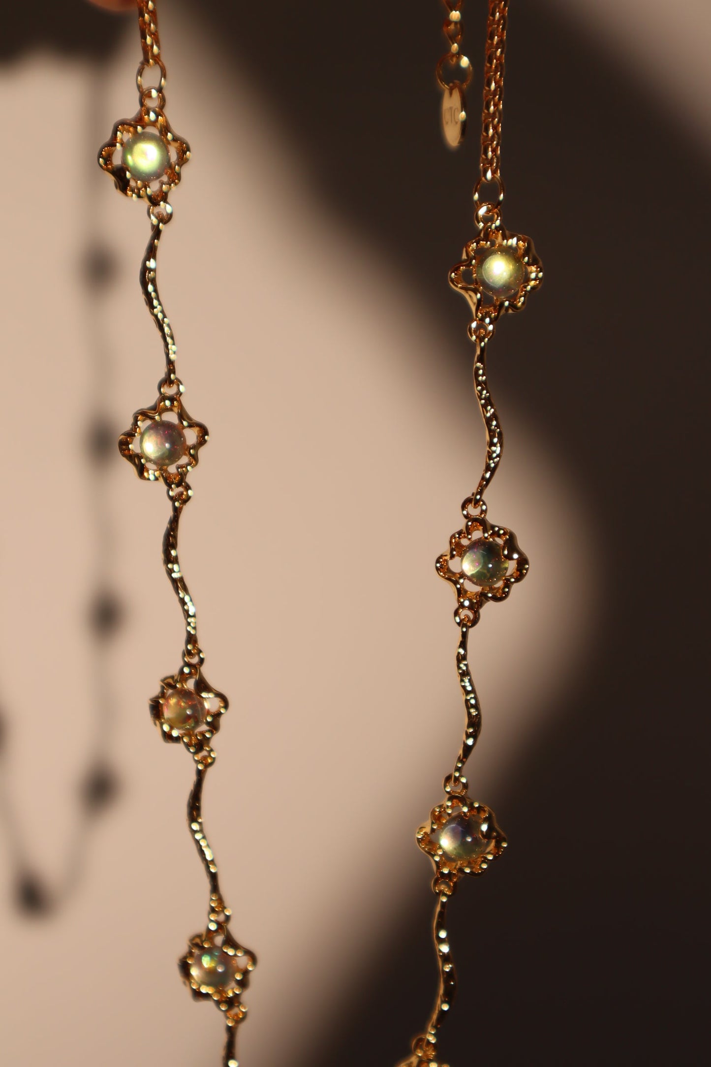 18K Real Gold Plated Multi Opal Necklace