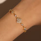 14K Real Gold Plated Diamonds Lucky Leaf Bracelet