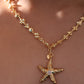 18K Real Gold Plated Diamond Starfish Necklace