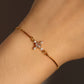 18K Real Gold Plated Diamond Cross Pendant Bracelet