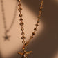 18K Real Gold Plated Diamond Starfish Necklace