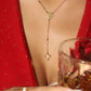 18K Real Gold Plated Cross Lariat Long Necklace