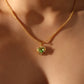 18K Real Gold Plated Heart Waves Layer Necklace