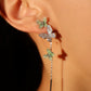 Diamond Green Butterfly Earrings
