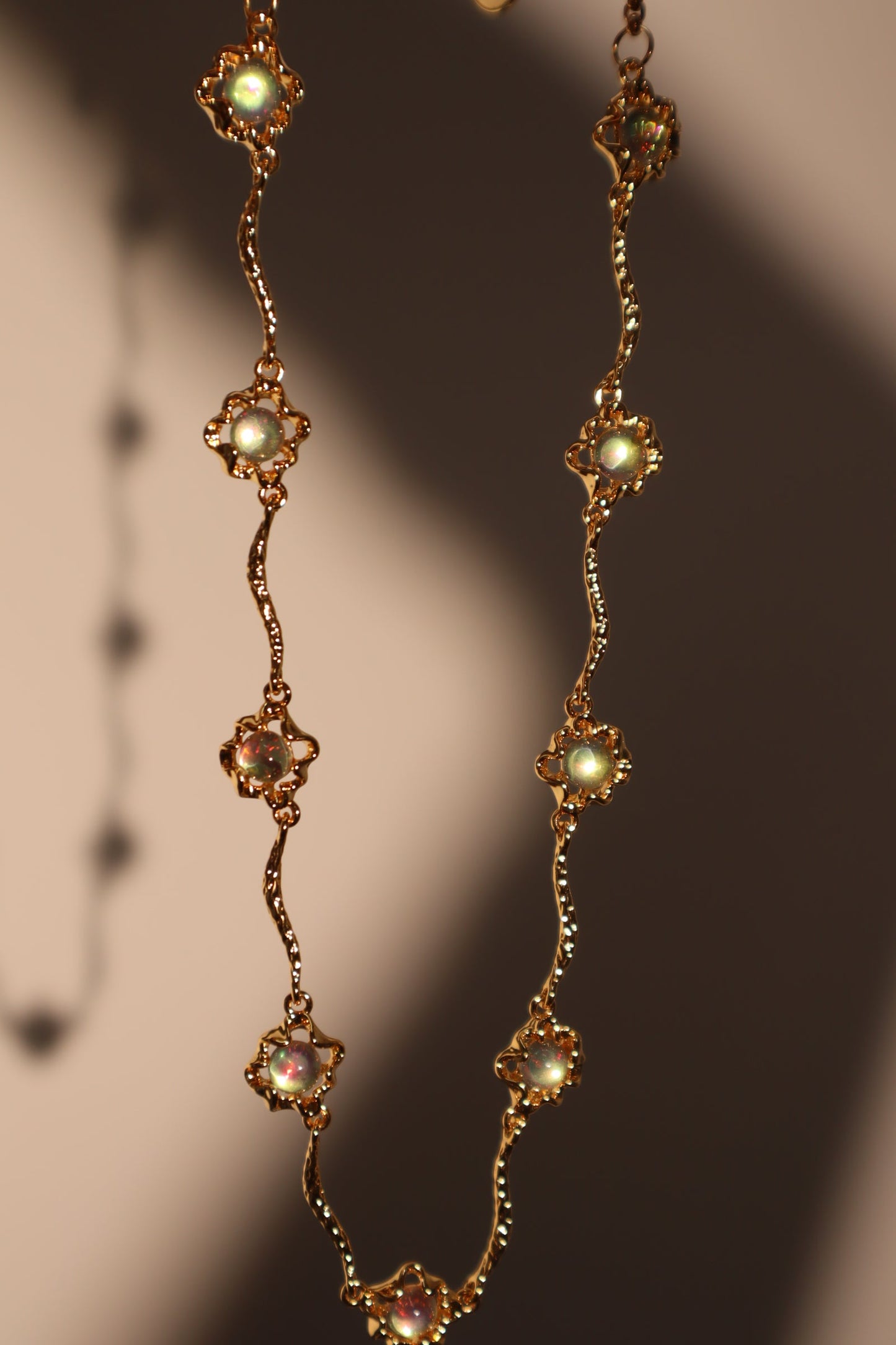 18K Real Gold Plated Multi Opal Necklace