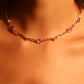 18K Rose Gold Plated Multi Purple Opal Wave Necklace