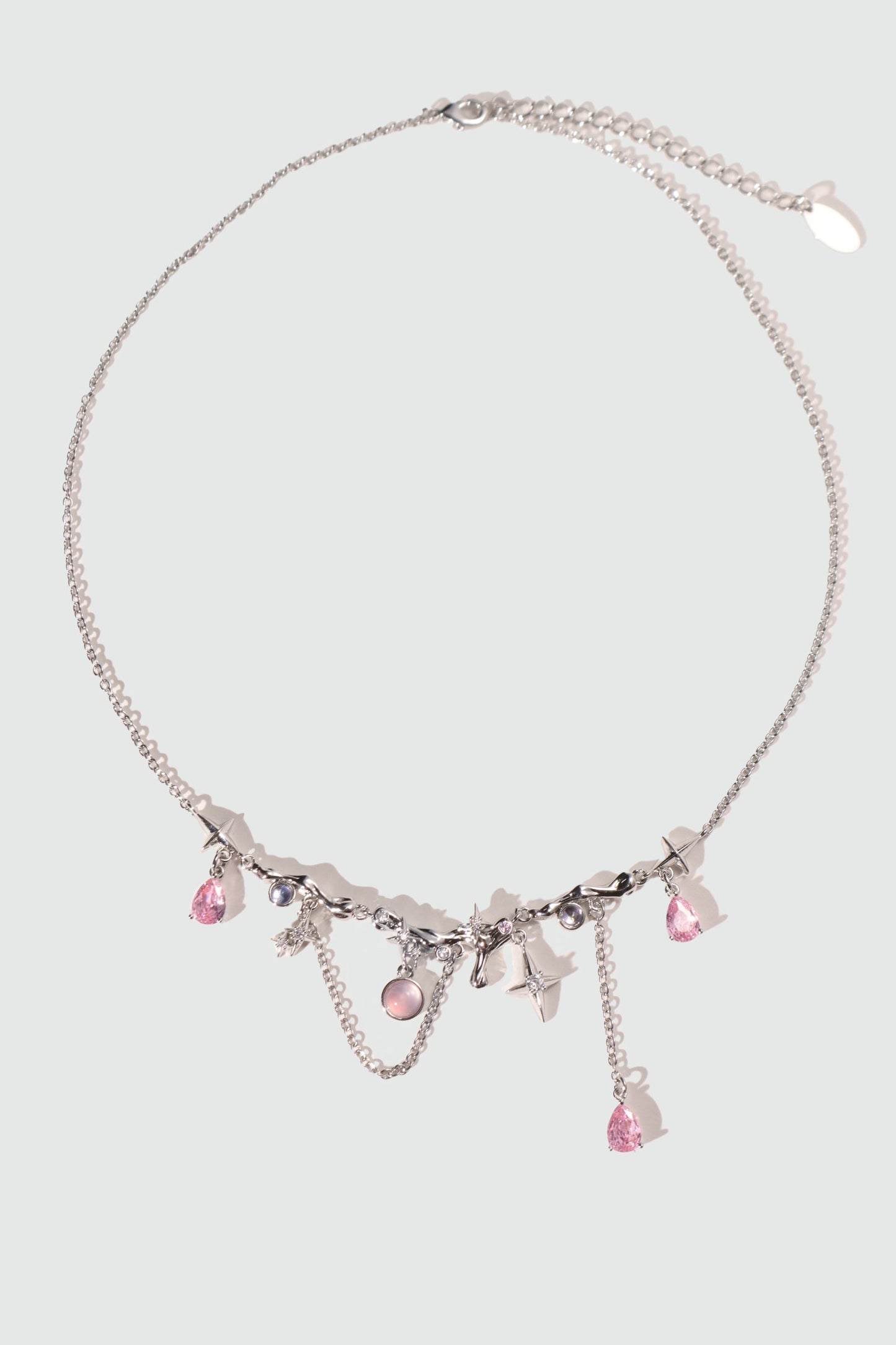 Platinum Plated Color Gypsophila Necklace