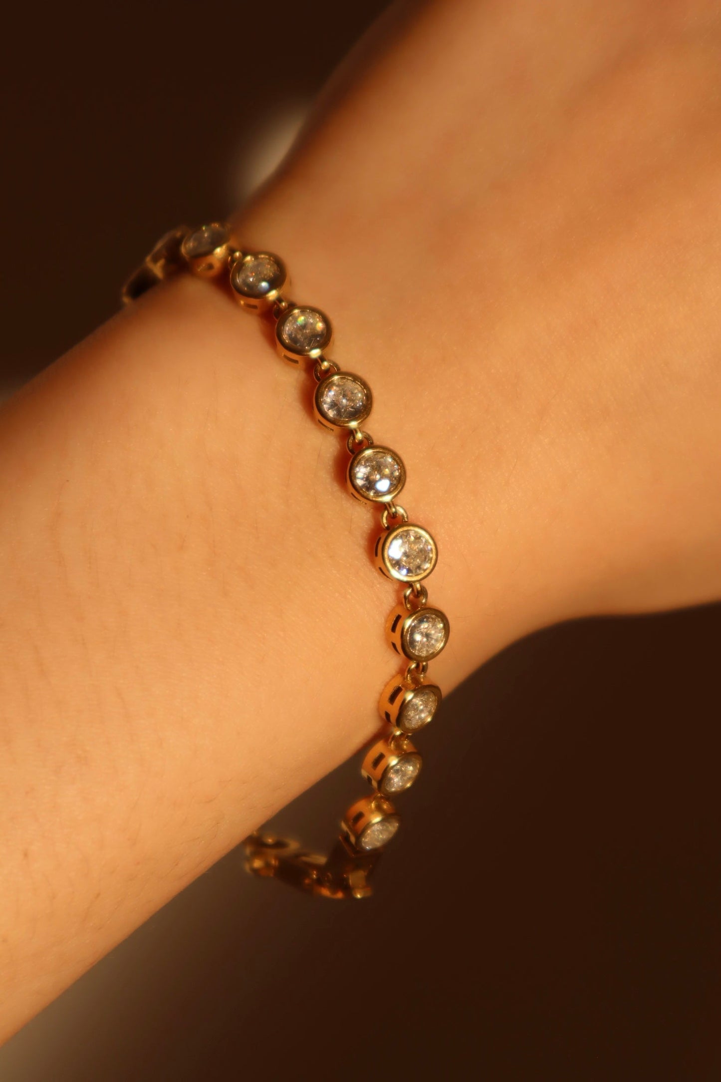 18K Gold Stainless Steel Multi Diamond Bracelet