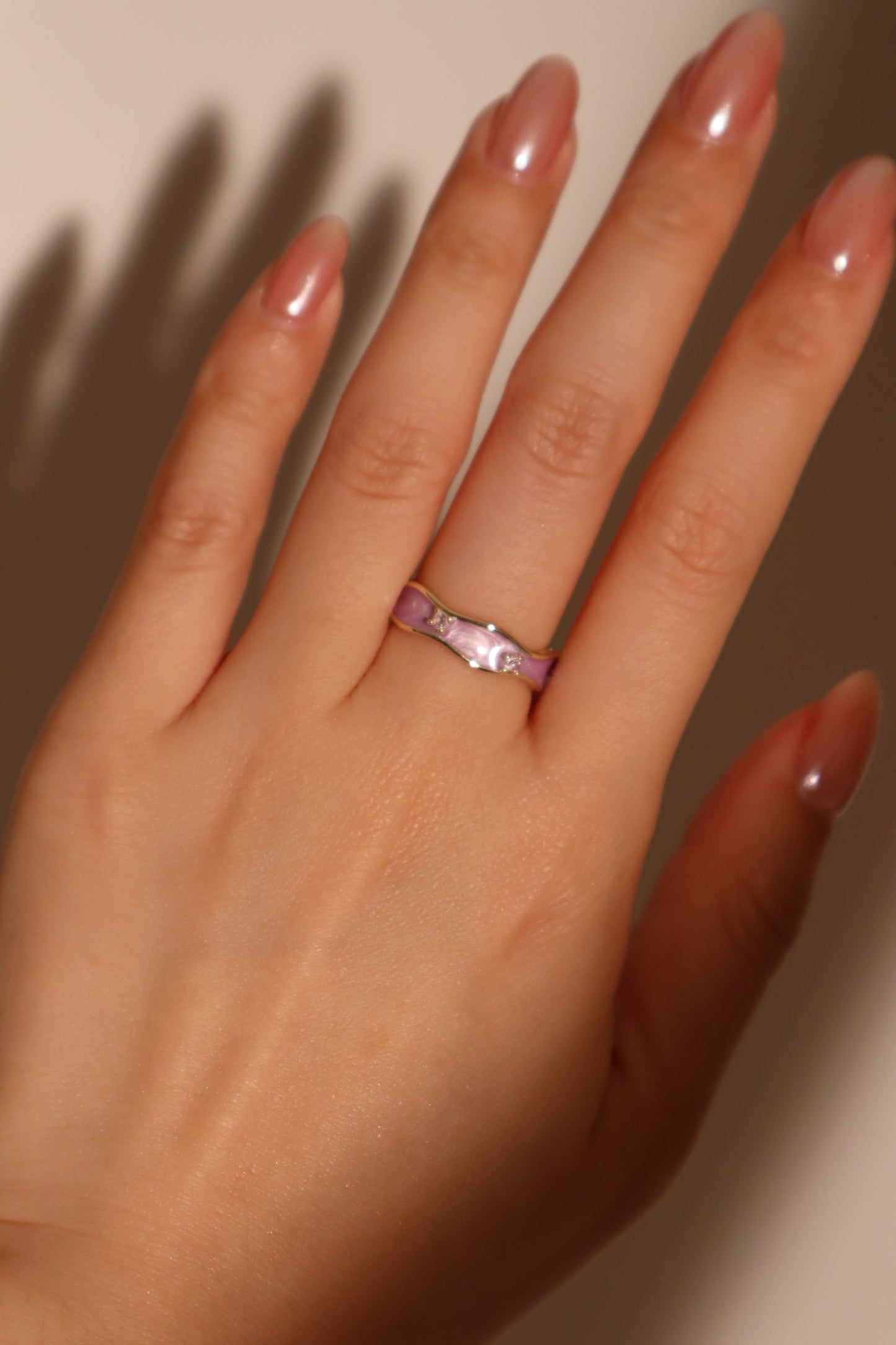 18K Real Gold Plated Purple Tide Ring