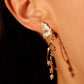 18K Real Gold Plated Butterfly Pearls Dangle Earrings