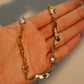 18K Real Gold Plated Multi Moonstones Wave Necklace